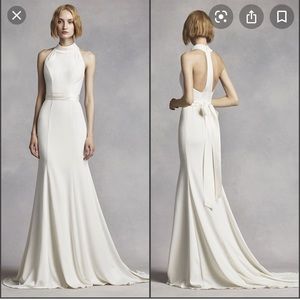White by Vera Wang High Neck Halter Wedding Dress